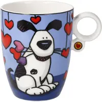 Goebel - Ed Heck | Koffie / Thee Mok Love Dog | Beker - porselein - 400ml - 2 stuks