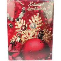 Azoza 24-delige Dames Kerst Adventskalender Sieraden Bedels voor haar Rood