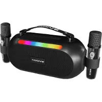 Xssive BSP17 Karaoke Bluetooth Speaker met 2 Microfoons Set - Draadloze Speaker met Microfoon - Partybox met Lichteffecten - Voor Kinderen en Volwassenen