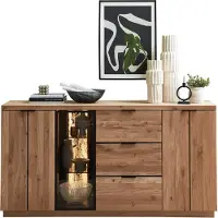 Wohn-Concept Donna dressoir wild eiken massief hout/ echt kurk Bianco gefineerd