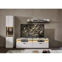 Wohn-Concept Como TV/woonkameroplossing Gelakt hout/graniet steenfineer Sahara crème gelakt