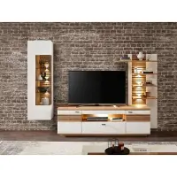Wohn-Concept Fresno TV/woonkameroplossing Materiaal hout wit mat/artisan eiken