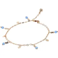 NAEMI Voetsieraden pastelblauw / rose-goud