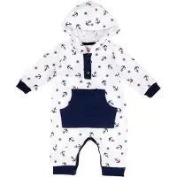 Makoma Rompertje/body donkerblauw / wit