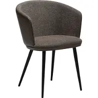 Ebuy24 Hey Dan-Form eetkamerstoel met armleuningen PU-kunstleer, bouclé bruin.