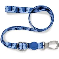 Morsø hondenriem verstelbaar gerecycled splash blauw 75-230x1,5 cm 1-4 kg