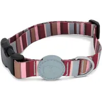 Morsø halsband voor hond gerecycled skyline rood / roze 37-58x2,5 cm