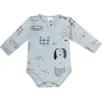 Makoma Rompertje/body lichtgrijs / zwart