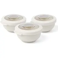 Amuse Tylla Oat Snack set - Perfect Afsluitbare Snackdoosjes - Voor onderweg - Vaatwas, magnetron, en diepvriesbestendig - Lichtgrijs - 3 x 200 ml