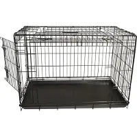 Gebr. De Boon Draadkooi met deur en schuifdeur nr. 2 zwart 76x48x54 cm