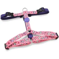 Morsø hondentuig h-tuig gerecycled sweet tweet roze 40-55x1,5 cm