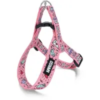 Morsö mini tuig voor hond verstelbaar gerecycled sweet tweet roze 24-32x1,5 cm