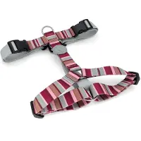 Morsø hondentuig h-tuig gerecycled skyline rood/roze 60-80x2,5 cm