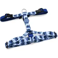 Morsø tuig voor hond h-tuig voor hond gerecycled splash blauw 50-70x1,5 cm