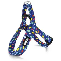 Morsø mini tuig voor hond verstelbaar gerecycled color invaders paars 24-32x1,5 cm