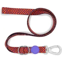 Morsø hondenriem verstelbaar gerecycled urban lizard rood 75-230x1,5 cm 1-4 kg