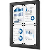 SHOWDOWN Vitrine Magnetisch 52,1 (B) x 69,6 (H) cm Antraciet 4 x A4