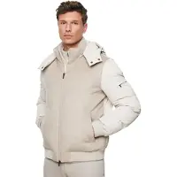 Gentiluomo winterjas beige gemêleerd wol