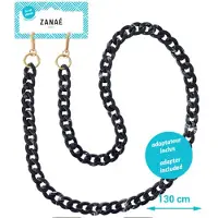 Zanae Mineral Telefoon Draagkoord Ketting Marble Zwart