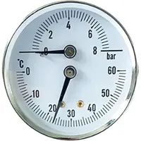 U-Tube Systems Verdeler-onderdelen Thermo-/manometer, aanvoerbalk (open kunststof verdeler)