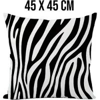 Allernieuwste.nl Kussenhoes Zebra print Wit Zwart - Moderne Woondecoratie - 45x45cm