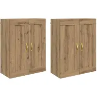 vidaXL Wandkast 2 st Artisan Eiken 69,5 x 34 x 90 cm Bewerkt hout