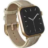 Burga Leren Apple Watch Bandje 49 / 46 / 45 / 44 Mm Bandje Buttermelt / Goud