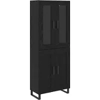 vidaXL Highboard 2 st Zwart Eiken 69,5 x 34 x 180 cm Bewerkt hout