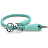Morsø half slip halsband hond regular rope gerecycled aquamarine blauw 50x1 cm