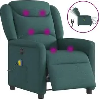 Syfax Massagestoel elektrisch verstelbaar stof donkergroen