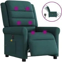 Syfax Massagestoel elektrisch verstelbaar stof donkergroen