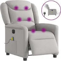 Syfax Massagestoel elektrisch verstelbaar stof wolk grijs