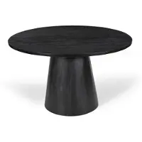 Molecule Tommy ronde eettafel 130 cm zwart mangohout met centrale poot