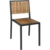 Bolero stalen en acaciahouten stoelen zonder armleuningen DS150