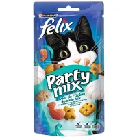 Felix Party Mix Seaside zalm-, koolvis-, forelsmaak kattensnack (60 g) 8 x 60 g