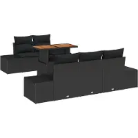 vidaXL Tuinset, 6-delig, zwart, polyrotan