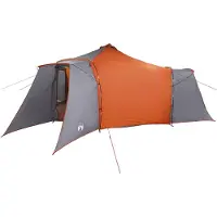 vidaXL Tipi Tent 8-persoons Grijs en Oranje taft