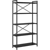 vidaXL Boekenplank 80 x 30 x 155 cm Bewerkt hout Zwart Eiken