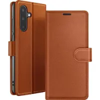 Zanae , Hoesje geschikt voor Samsung A17 - Wallet Case & Magneetsluiting, Bruin