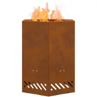 vidaXL Rookvrije vuurkom Roestig 38 x 38 x 51 cm weervast staal