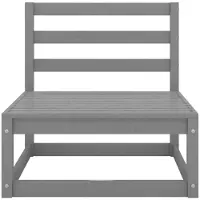 vidaXL 2-delige Loungeset met kussens massief grenenhout grijs