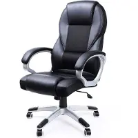 Helloshop26 Bureau fauteuil stoel zwart ergonomisch klassiek 150 kg max 0512009