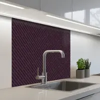 KitchenYeah Keuken achterwand 80x80 cm - Spatscherm zelfklevend Donker - Paars - Patroon - Strepen - Muurbeschermer - Spatwand fornuis