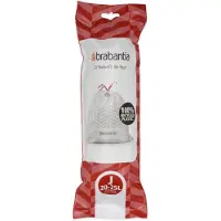Brabantia 12x PerfectFit Vuilniszak met Trekbandsluiting Code J 20-25 Liter 20 zakken