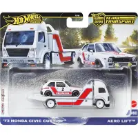 Hot Wheels 73 Honda Civic Custom, Wagen voor autovervoer/autotransporters, 3 jaar, Metaal, Wit