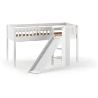 Vipack Scott halfhoogslaper h115cm met glijbaan 90 x 200 cm wit