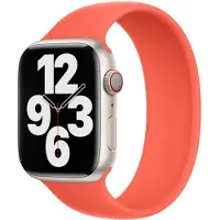 Apple Siliconen solobandje voor de Watch | 44/45/46/49 mm - Maat 6 - Nectarine