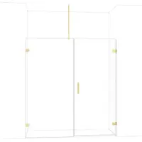 Maxaro Diamond Douchedeur | 185 cm Lichtgoud Helder glas Draaideur