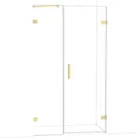 Maxaro Diamond Douchedeur | 115 cm Lichtgoud Helder glas Draaideur