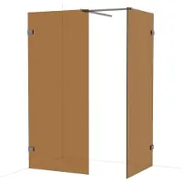 Maxaro Diamond Inloopdouche | 90x90 cm Zwart metaal Bronsglas 2 vaste wanden